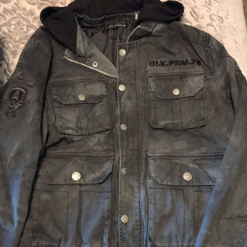 Affliction | Men’s Black Premium Hooded Jacket, Size L